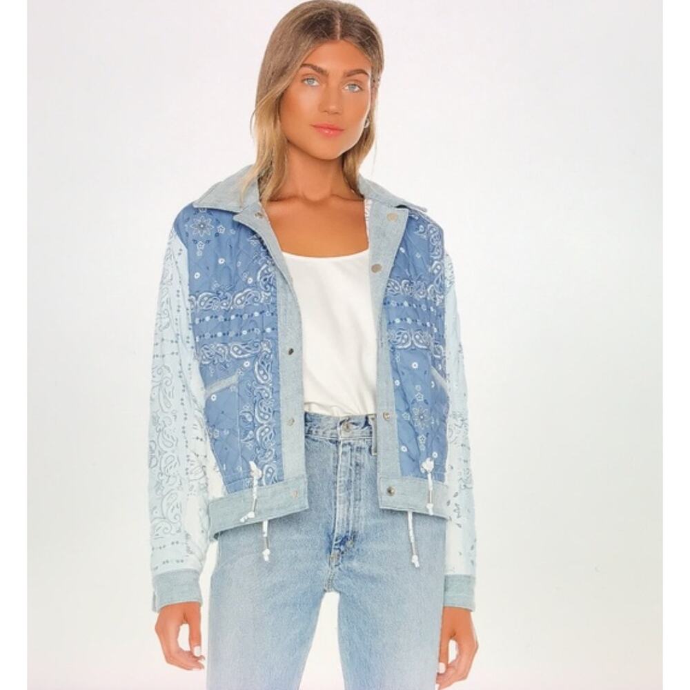 BLANKNYC Reversible Bandana Patchwork Quilted Jac… - image 2